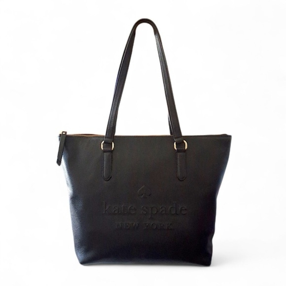 Kate Spade Larchmont Ave. Black Leather Tote Bag